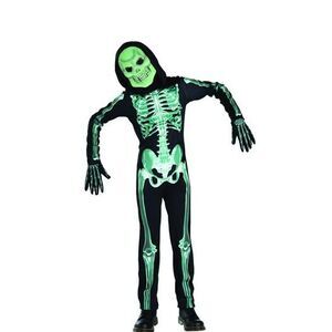 X-Ray Skeleton Costume Glow in The Dark Medium Med M 8-10 Boys Child Halloween